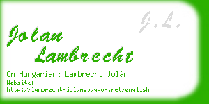 jolan lambrecht business card