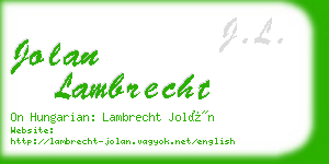 jolan lambrecht business card
